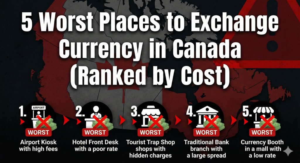 5 Worst Places to Exchange Currency in Canada (Ranked by Cost)