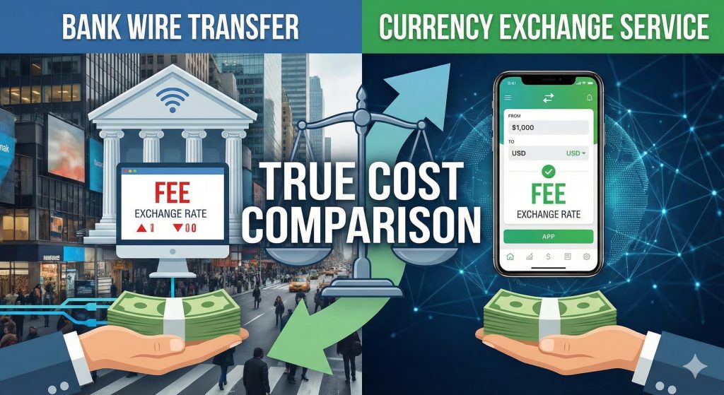 Bank Wire Transfer vs. Currency Exchange Service: True Cost Comparison