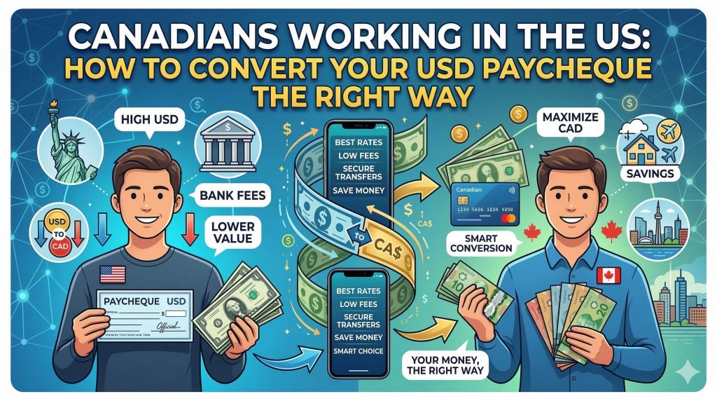 Canadians Working in the US: How to Convert Your USD Paycheque the Right Way
